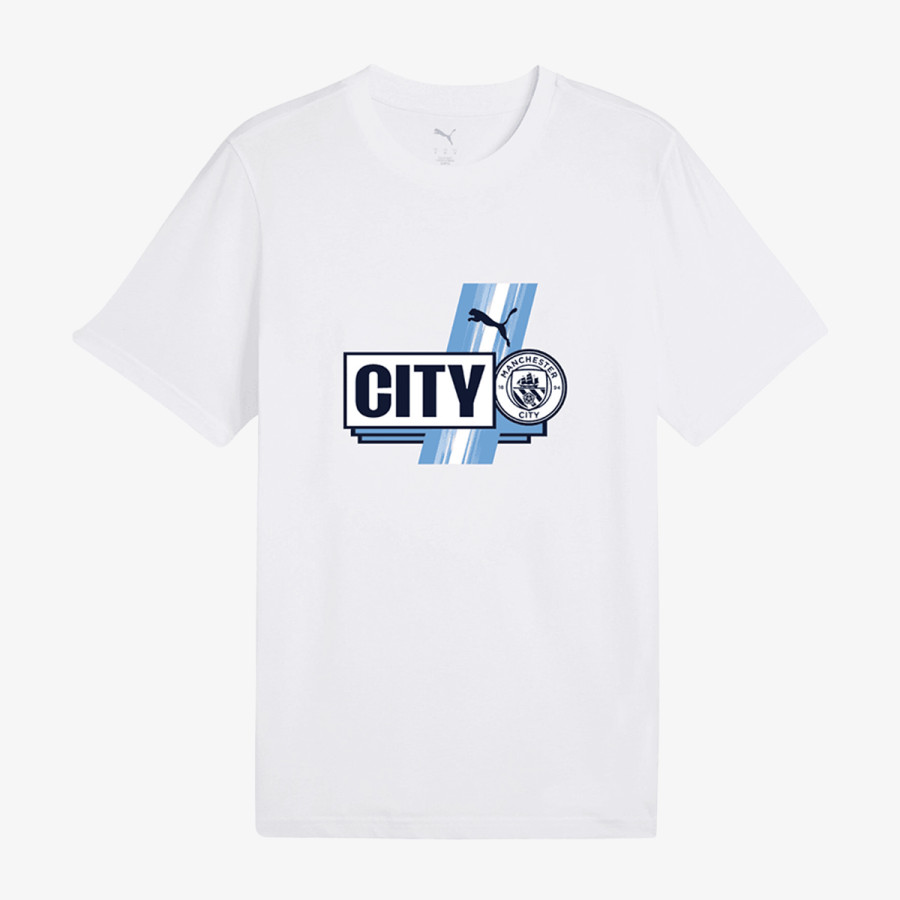 Puma MCFC FtblCulture Tee Puma White-Team Lig 