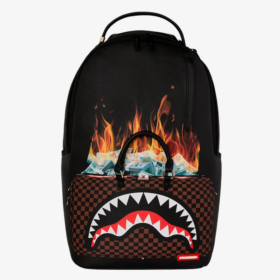 SPRAYGROUND BAG OF MONEY ON FIRE BACKPACK 