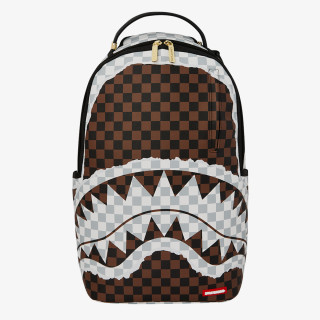 SPRAYGROUND CREAM AND BROWN TEAR CHECK BACKPACK 