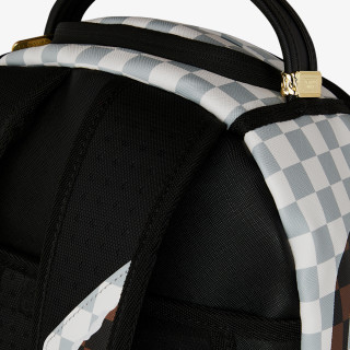 SPRAYGROUND CREAM AND BROWN TEAR CHECK BACKPACK 