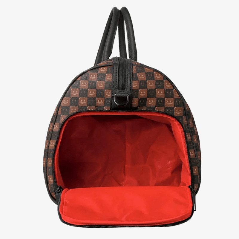 SPRAYGROUND SHARKS IN PARIS WTF BUBBLE BROWN CHECK D 