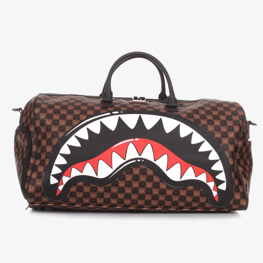 SPRAYGROUND SHARKS IN PARIS WTF BUBBLE BROWN CHECK D 