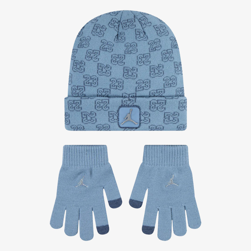 JAN MONOGRAM BEANIE SET 