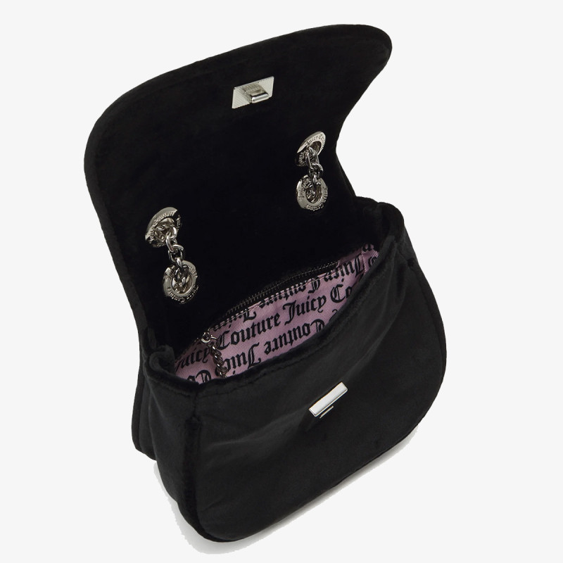 Juicy Couture Kimberly Crossbody w/ Fla Polyester Blac 