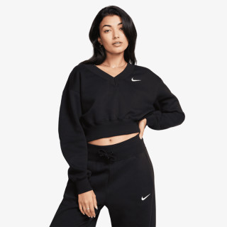 Nike W NSW PHNX FLC CROP VNECK 