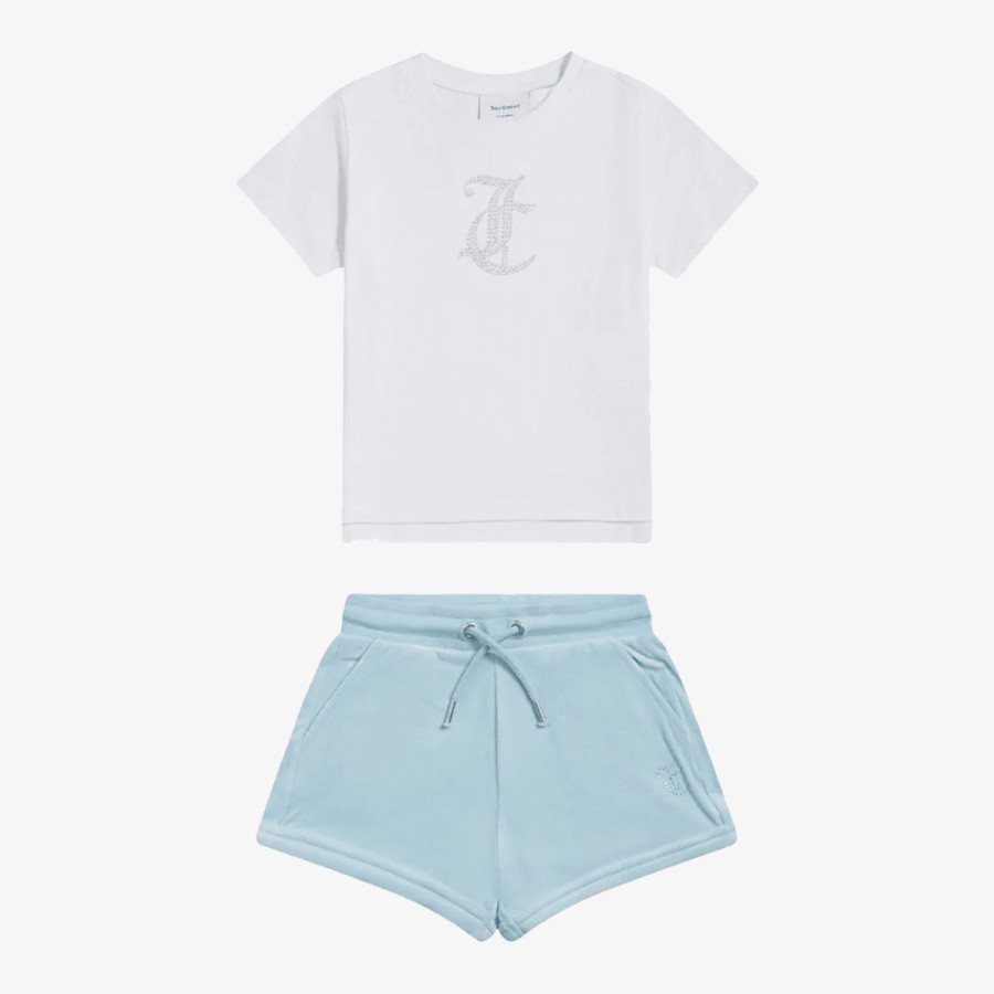 Juicy Couture JC Logo Tee & Velour Short Set 