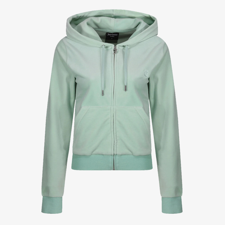 JUICY COUTURE ZIP THROUGH HOODIE WITH  ZIP PULL &  JC 