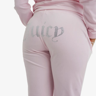 JUICY COUTURE VELOUR TRACK PANT WITH DIAMANTE BRANDIN 