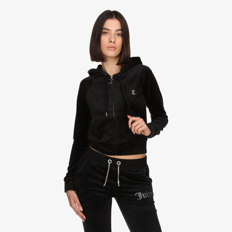 Juicy Couture CLASSIC VELOUR HOODIE WITH JUICY  LOGO 