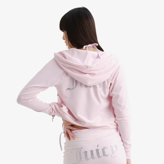 JUICY COUTURE CLASSIC VELOUR HOODIE WITH JUICY  LOGO 