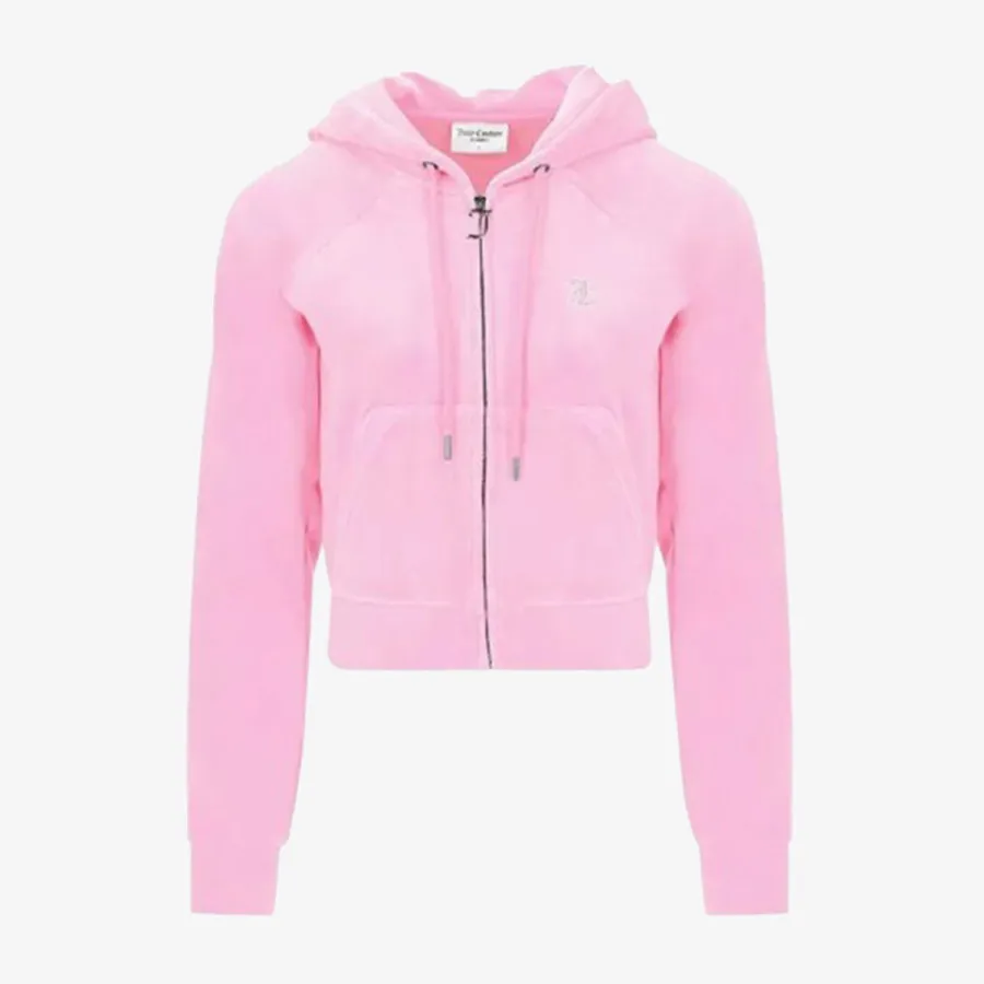 JUICY COUTURE CLASSIC VELOUR HOODIE WITH JUICY  LOGO 