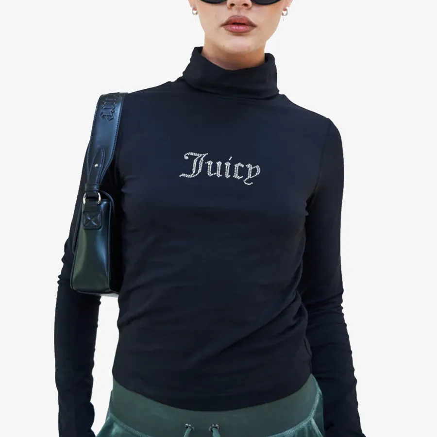 JUICY COUTURE VIRGO DIAMANTE ROLL NECK TOP 