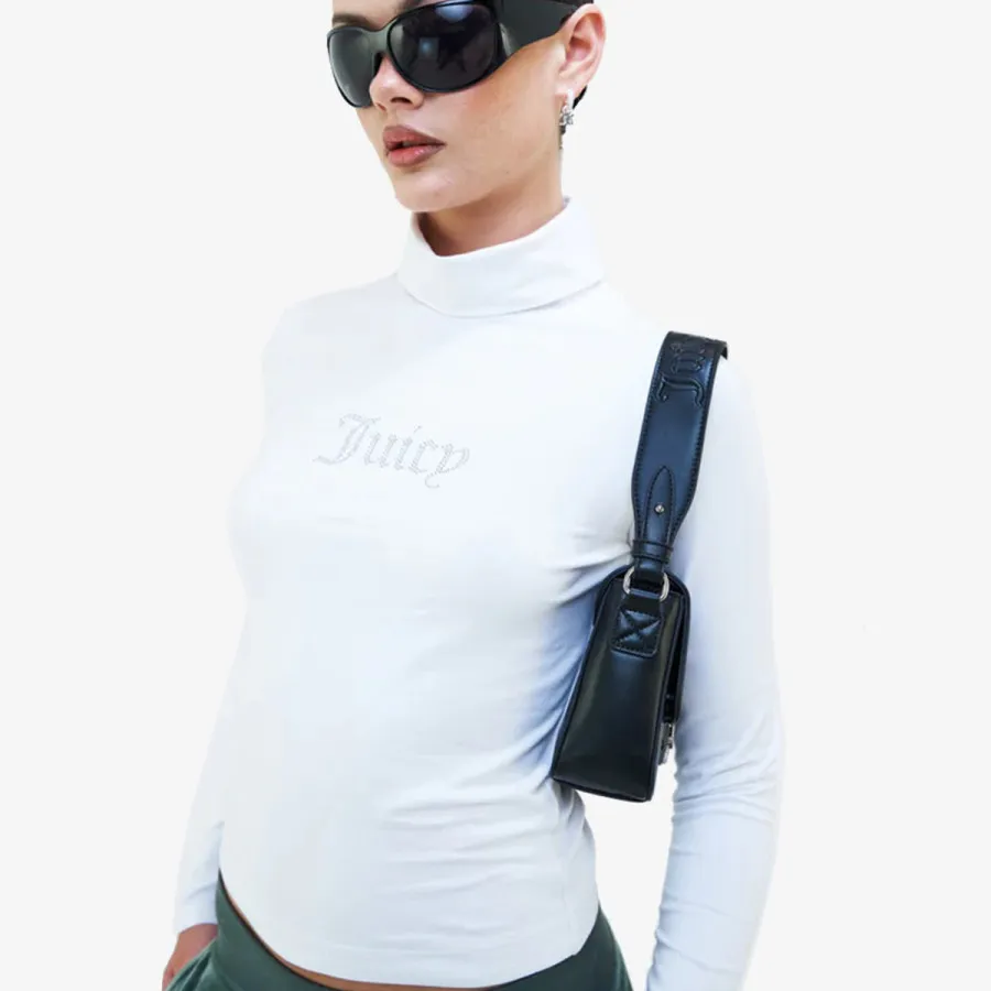 JUICY COUTURE VIRGO DIAMANTE ROLL NECK TOP 