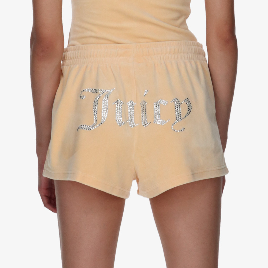 JUICY COUTURE VELOUR TRACK SHORTS WITH DIAMANTE BRANDI 