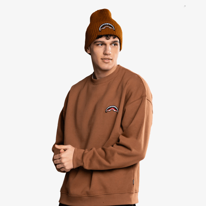 SPRAYGROUND BLOCK PARTY CREWNECK BROWN 