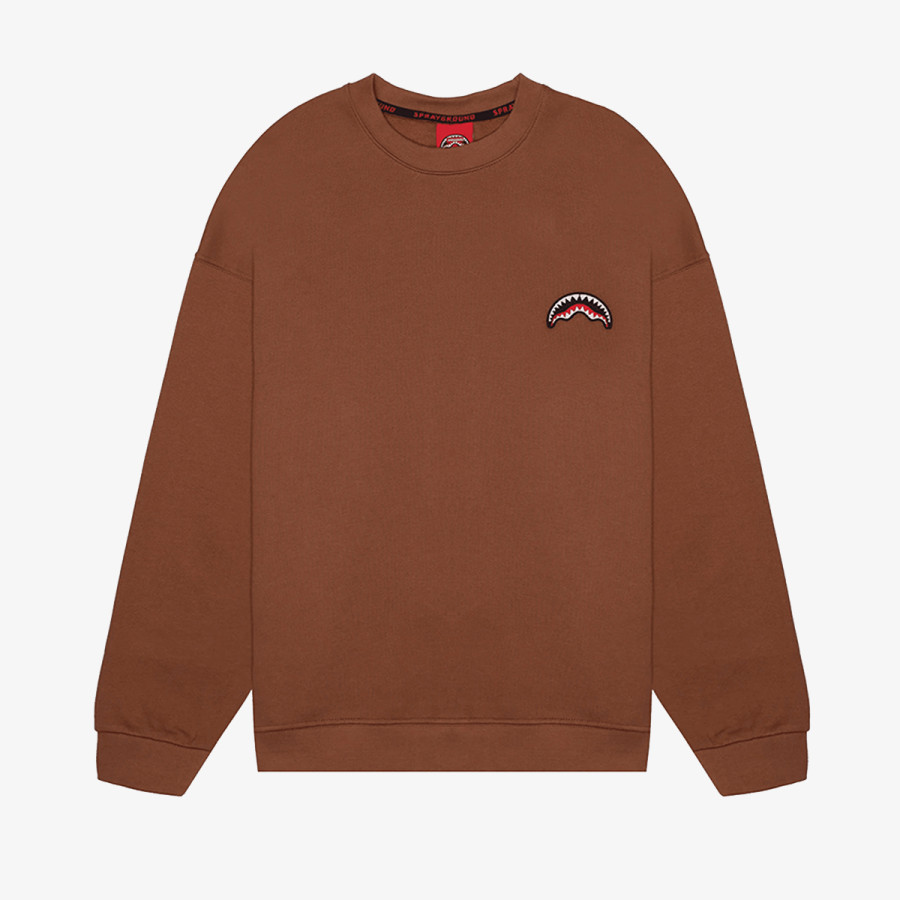 SPRAYGROUND BLOCK PARTY CREWNECK BROWN 