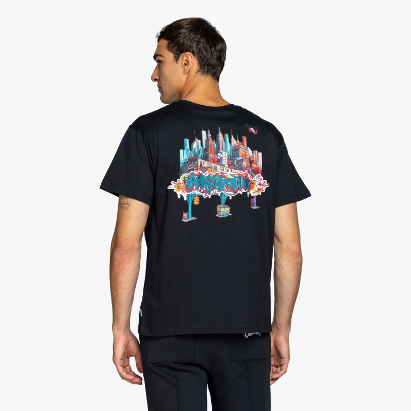 SPRAYGROUND CITY SKYLINE NEW REGULAR T-SHIRT BLK 