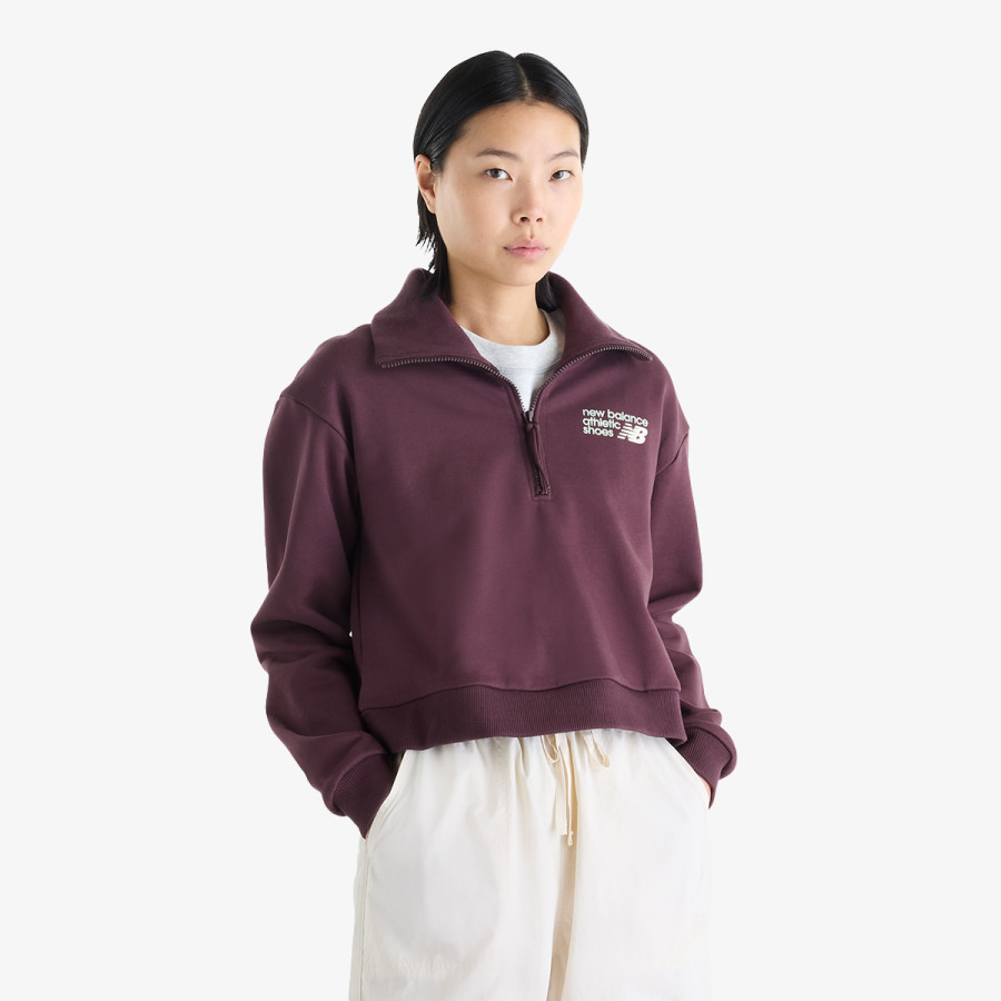 New Balance Athletics Premium Logo Oversized Half Zi 